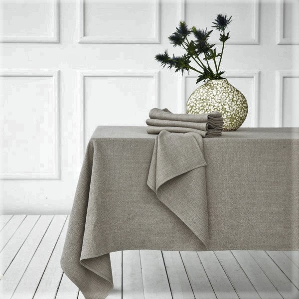 Laurette Heavy Washed Linen Tablecloth - Various Sizes - Greige - Home & Garden - Chiswick, London W4 