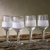 REcycled glass etched wine glasses large