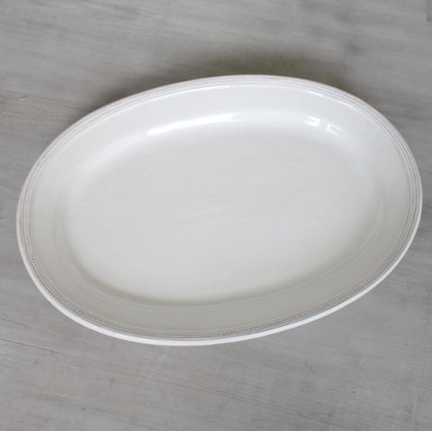 Simple Vintage Style White Serving Platter - Greige - Home & Garden - Chiswick, London W4 