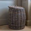 Large Rattan Lidded Laundry Basket - Greige - Home & Garden - Chiswick, London W4 