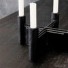 simple black metal four candle stand