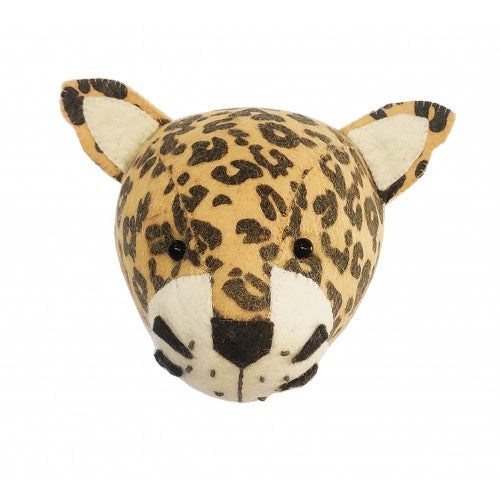 Mini Leopard Felt Wall Head by Fiona Walker, England