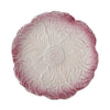 Stoneware Plate in shape of lettuce in purple and white tones