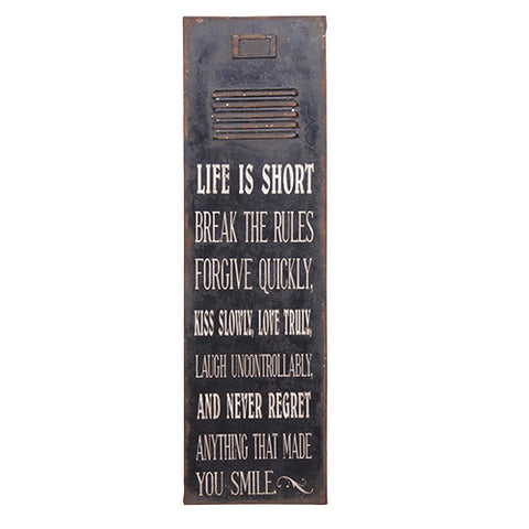Life is Short.... Metal Locker Door Sign - Greige - Home & Garden - Chiswick, London W4 