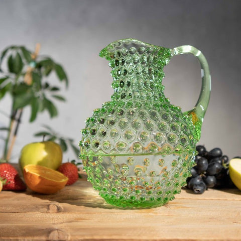 Hobnail Jug - 2L Round - Light Green