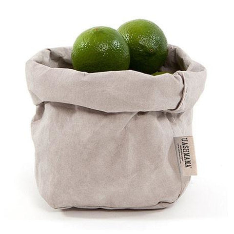 Washable Paper Bag from Italy - Light Grey - Greige - Home & Garden - Chiswick, London W4 