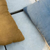 Button Tuck Linen Cushion - 45 x 45 cm - Olive or Slate