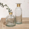 Hammered Glass Bottles with Brass Ring - Greige - Home & Garden - Chiswick, London W4 
