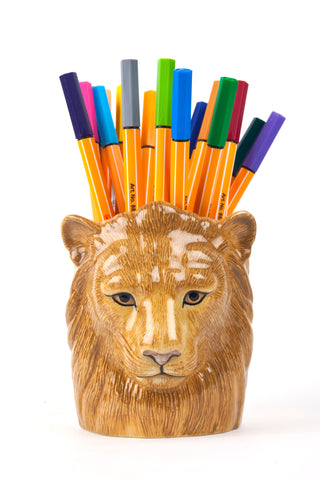 Quail Ceramics Lion Pencil Pot