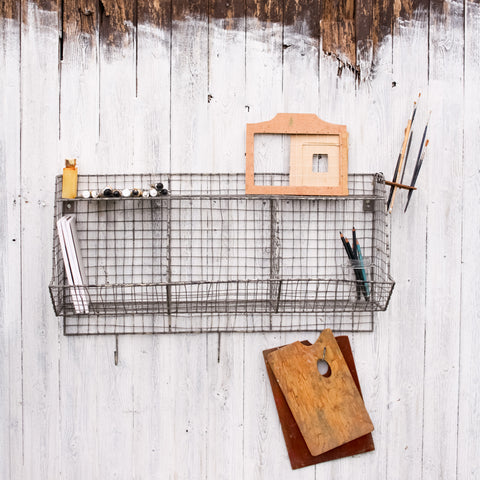 Retro Inspired Locker Room Shelf & Hooks - Large - Greige - Home & Garden - Chiswick, London W4 