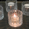 Clear Glass Diamond Cut Tealight Holder - Greige - Home & Garden - Chiswick, London W4 