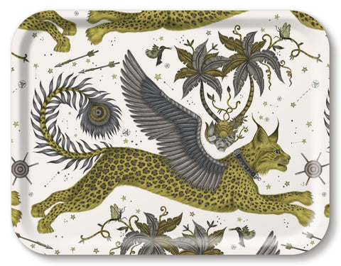 Emma J Shipley Lynx Tray - Gold - 43x33cm