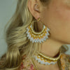 Nahua Maria Earrings - Frozen - hand emroidered with silk thread