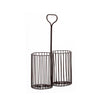 rust coloured metal bottle holder carrier for two bottles