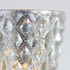 Diamond Pattern Antique Silver Tealight Holders - Set of Six