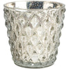 Diamond Pattern Antique Silver Tealight Holders - Set of Six