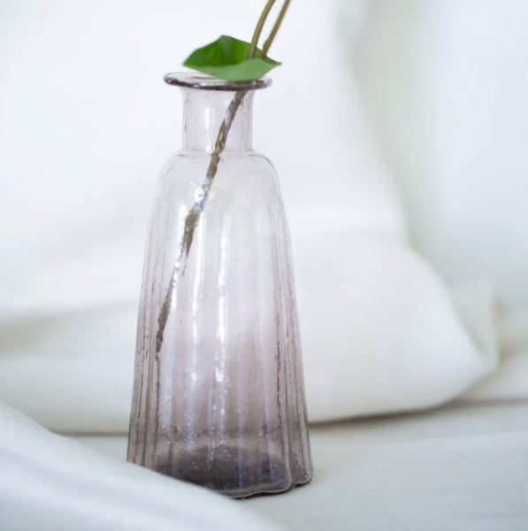 recycled glass vase amethyst