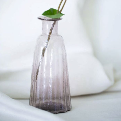 recycled glass vase amethyst