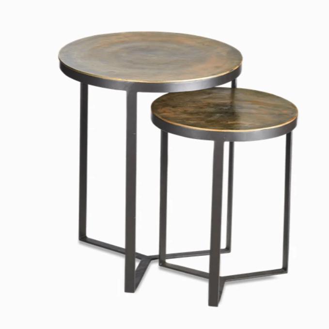 Wood and online brass side table