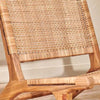 Woven Rattan and Acacia Wood Low Chair