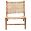 Woven Rattan and Acacia Wood Low Chair