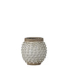 White Crackle Glazed Dotty Flowerpot or Vase - Small