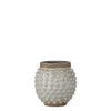 White Crackle Glazed Dotty Flowerpot or Vase - Small