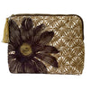 Large Quilted Velvet Pouch - Chocolate Dahlia