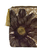 Large Quilted Velvet Pouch - Chocolate Dahlia