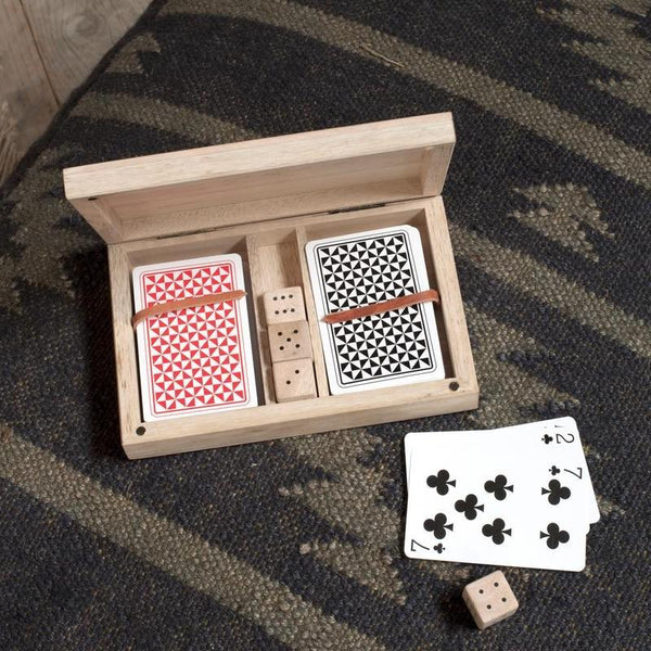 Wooden Card and Dice Set - Greige - Home & Garden - Chiswick, London W4 