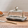 Marble Butter Dish with Glass Lid