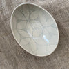 Wonki Ware South Africa Ceramic Oval Bowl Etosha Extra Small Duck Egg Lace Pattern