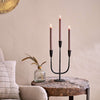 Small Arc Candelabra Black Iron 3 candles