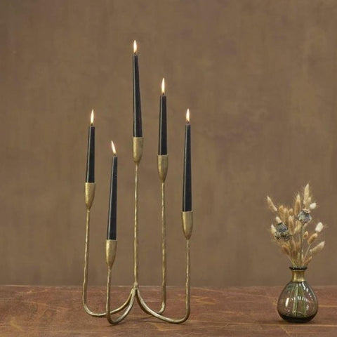Antique Brass Cluster Candelabra - 5 Arms - Two Sizes