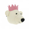 Mini Baby Bear Head with Pink Crown by Fiona Walker, England