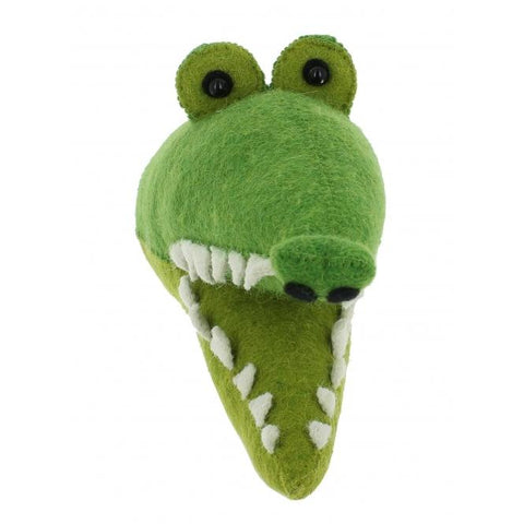 Mini Crocodile Felt Wall Head by Fiona Walker, England - Greige - Home & Garden - Chiswick, London W4 