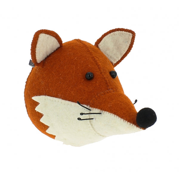 Mini Fox Head with Ruff by Fiona Walker, England - Greige - Home & Garden - Chiswick, London W4 