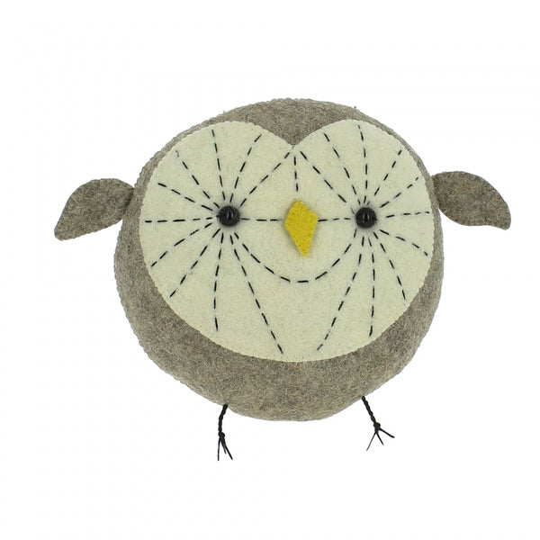 Mini Owl Felt Wall Art by Fiona Walker, England - Greige - Home & Garden - Chiswick, London W4 