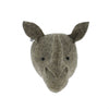 Mini Rhino Felt Wall Head by Fiona Walker, England - Greige - Home & Garden - Chiswick, London W4 
