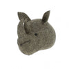Mini Rhino Felt Wall Head by Fiona Walker, England - Greige - Home & Garden - Chiswick, London W4 