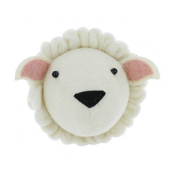 Mini Sheep Felt Wall Head by Fiona Walker, England - Greige - Home & Garden - Chiswick, London W4 