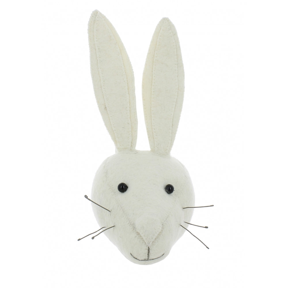 Mini White Rabbit Felt Wall Head by Fiona Walker, England – Greige ...