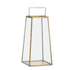 Macey Brass and Glass Lantern - Two Sizes - Greige - Home & Garden - Chiswick, London W4 