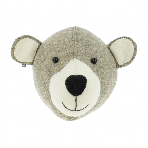 Mummy Bear Felt Animal Head by Fiona Walker, England - Greige - Home & Garden - Chiswick, London W4 