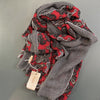 Pure Wool Paisley Scarf Red Black Cream Ombre London
