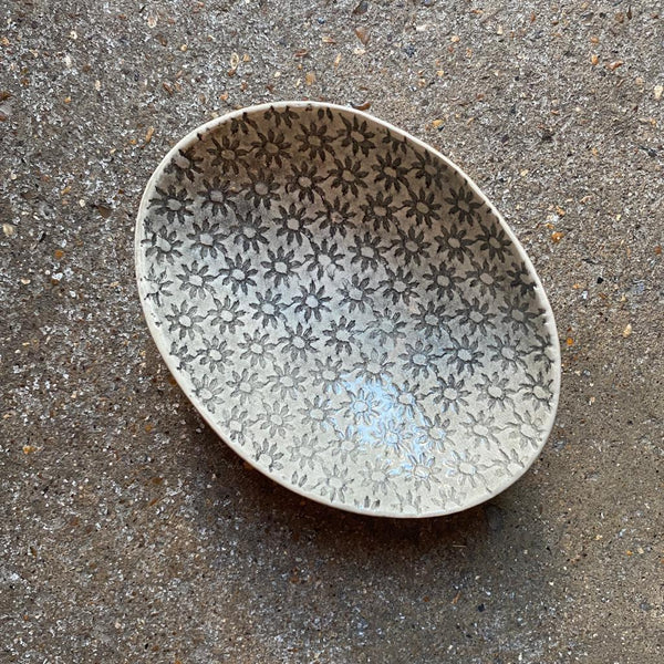 Wonki Ware Oval Bowl - Extra Small - Charcoal Lace