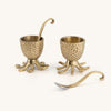 Brass Octopus Egg Cup & Spoon Breakfast Set