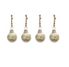 Rustic Gold Round Baubles - Set of Four