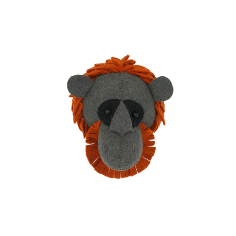 Mini Orangutan Felt Head Wall Art Fiona Walker England Fairtrade