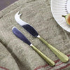 Set of Hand-Forged Cheese and Butter Knives - Brushed Gold Finish